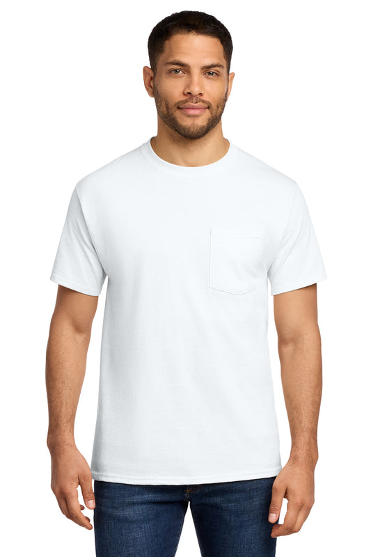 Port & Company Essential Pocket Tee - White - front