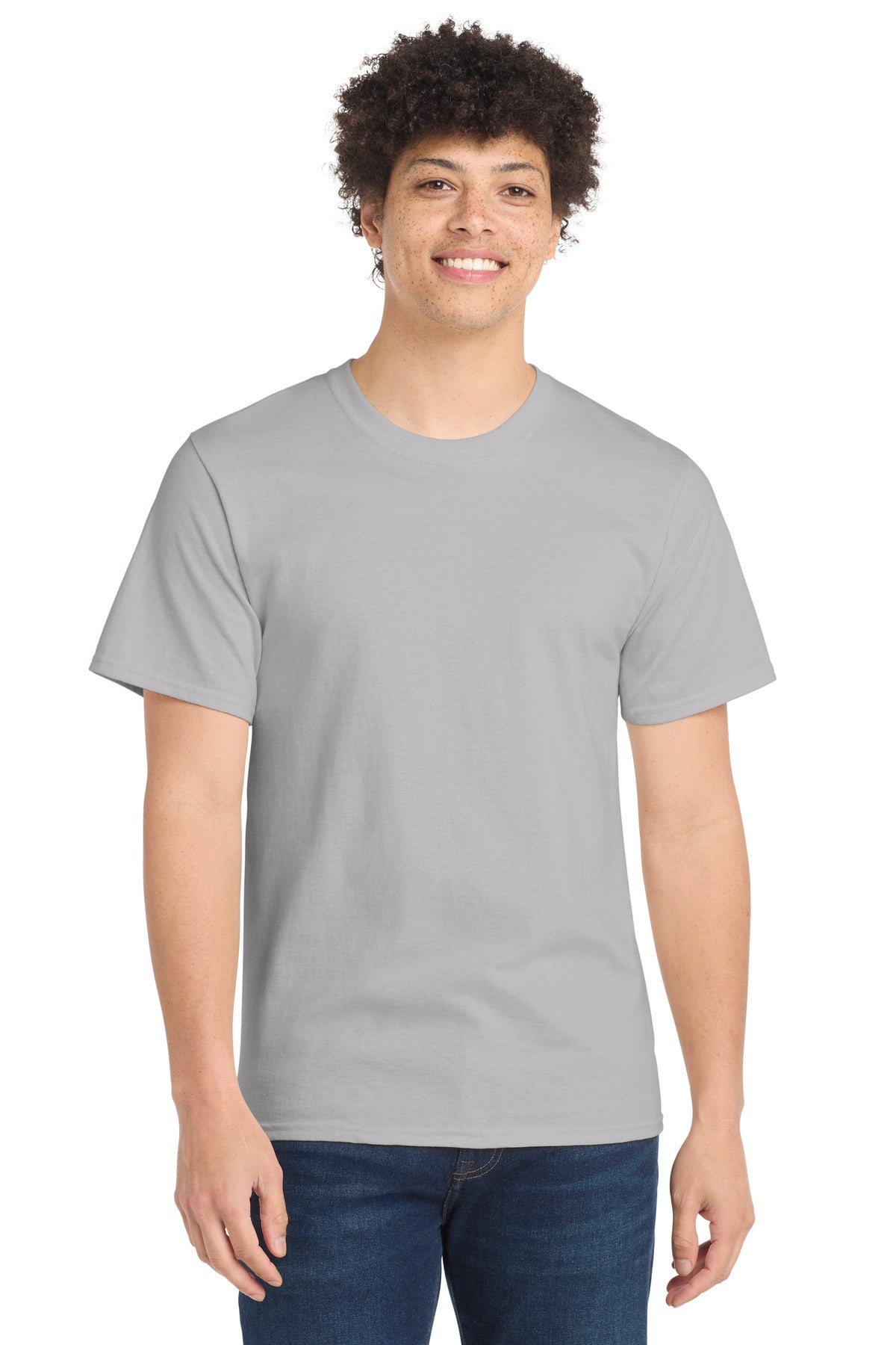 Port & Company Essential Tee - Silver - front
