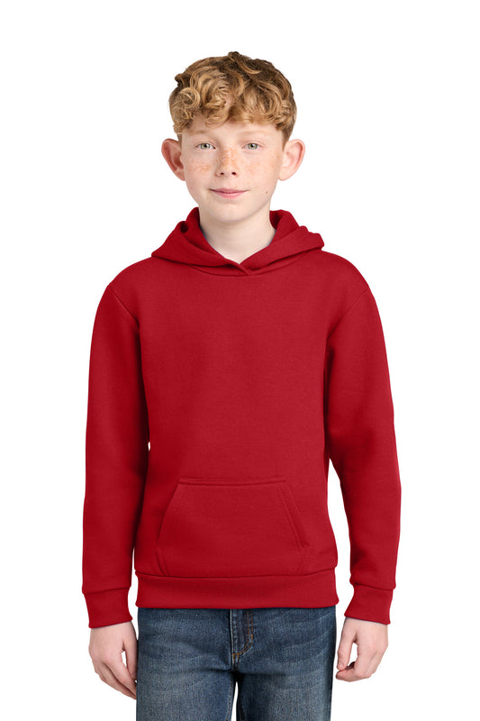 Port & Company Youth Easy Fleece Pullover Hooded Sweatshirt - Red - front