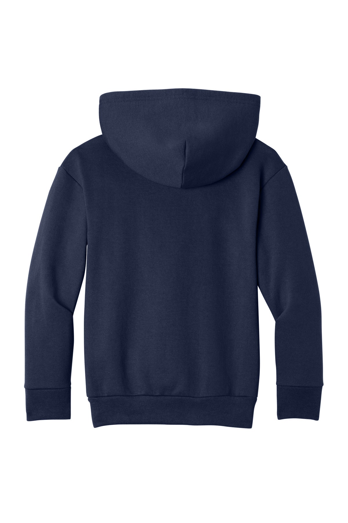 Port & Company Youth Easy Fleece Pullover Hooded Sweatshirt - True Navy - flat back