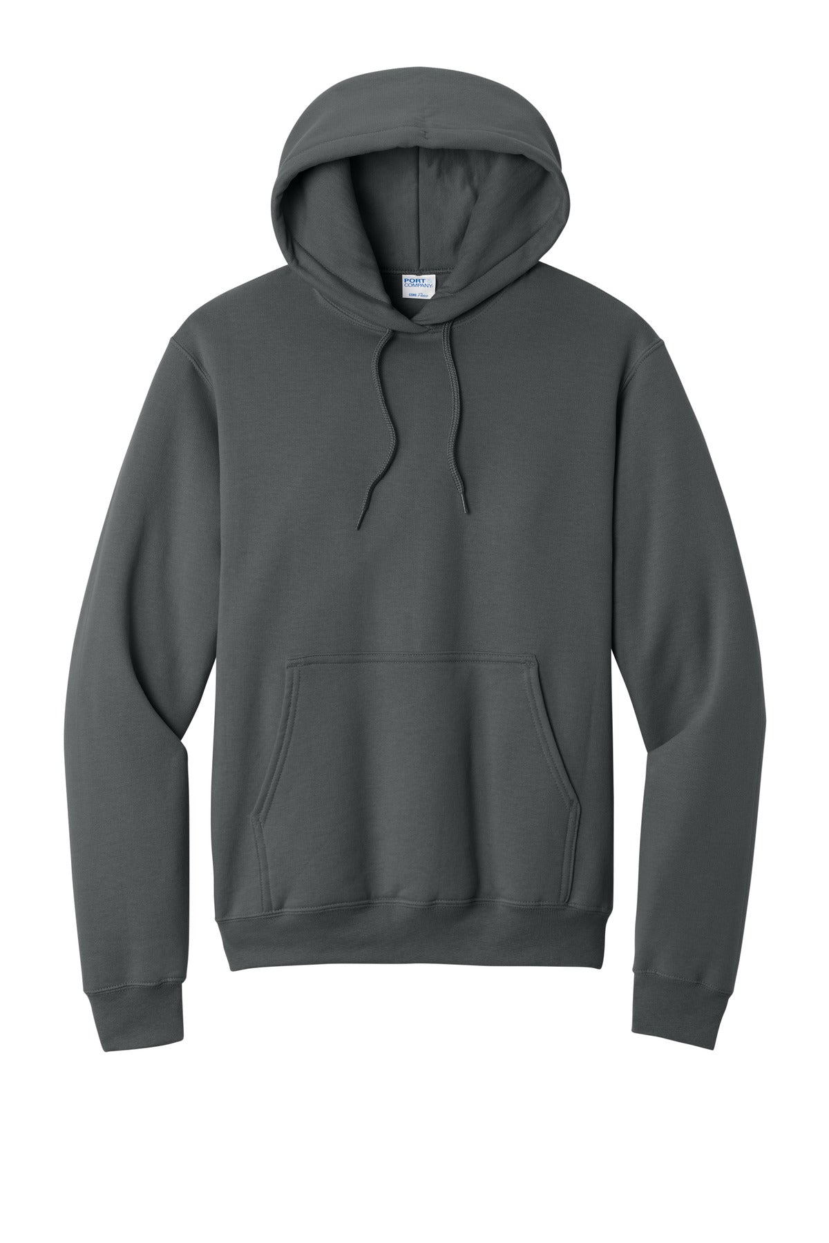 Port & Company Core Fleece Pullover Hooded Sweatshirt - Charcoal - flat front