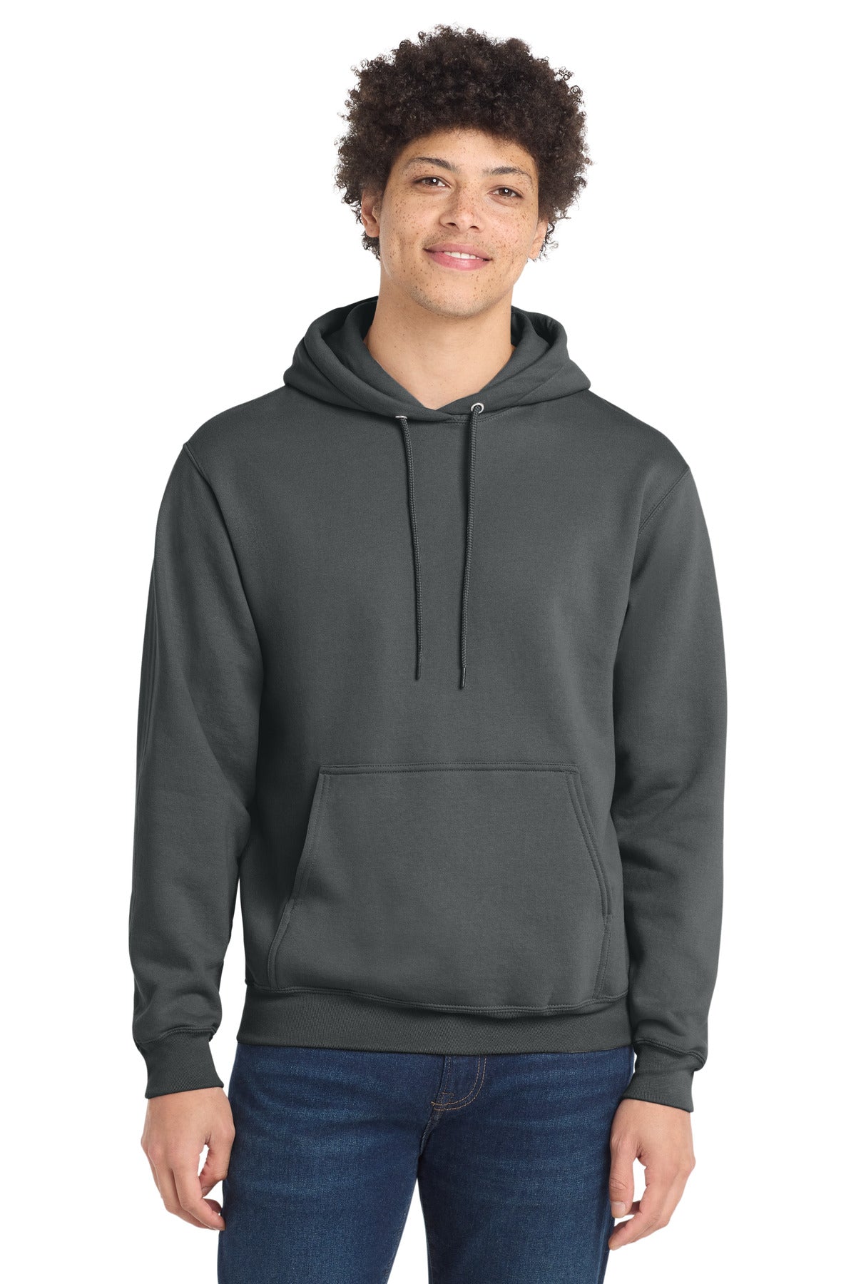 Port & Company Core Fleece Pullover Hooded Sweatshirt - Charcoal - front
