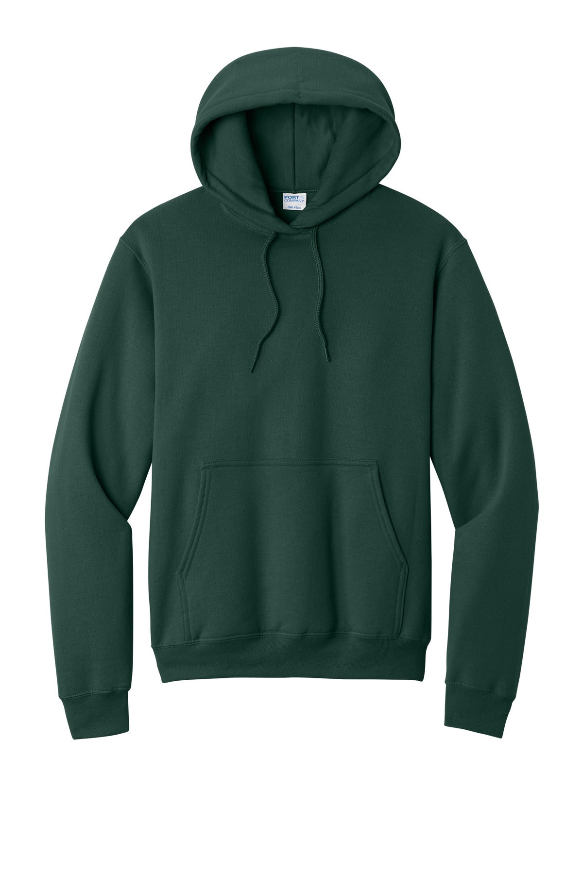 Port & Company Core Fleece Pullover Hooded Sweatshirt - Dark Green - flat front