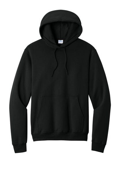 Port & Company Core Fleece Pullover Hooded Sweatshirt - Jet Black - flat front
