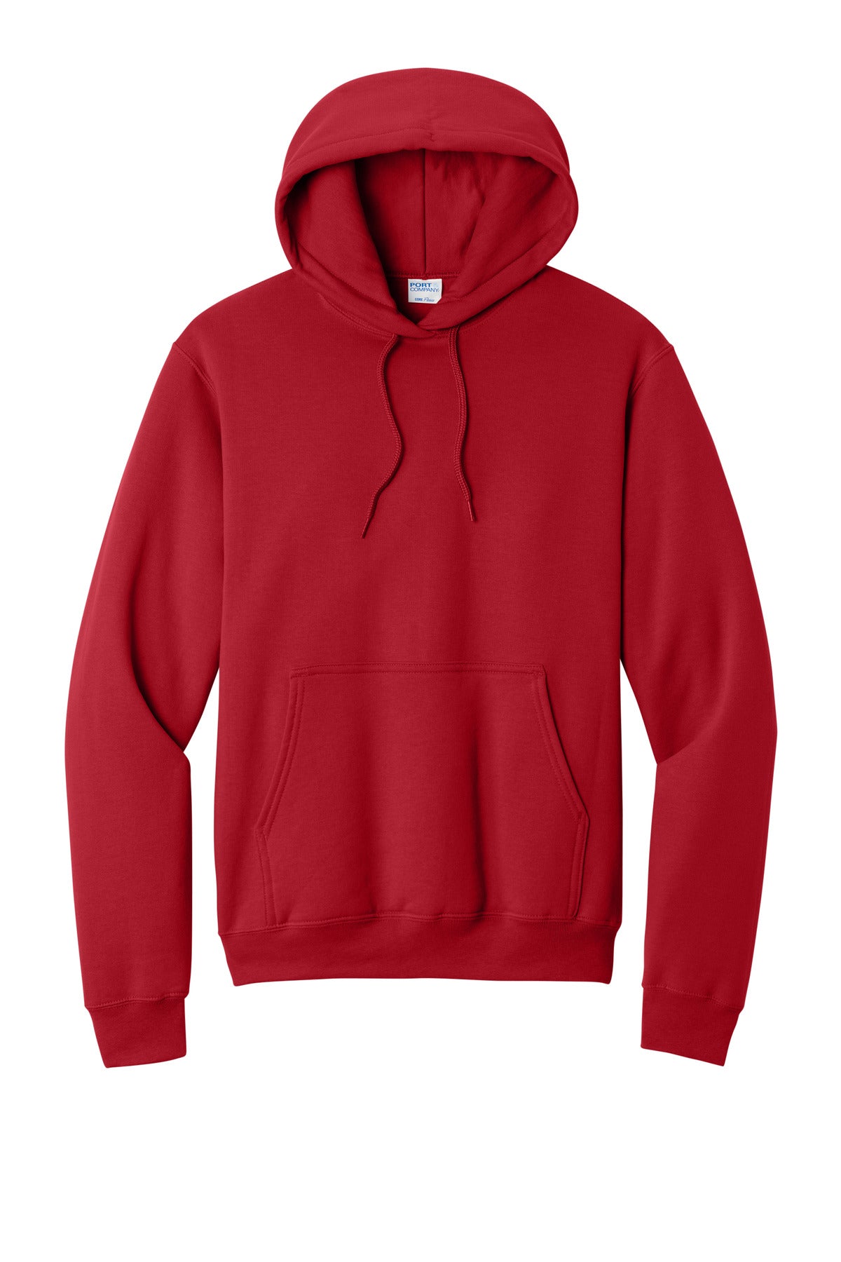 Port & Company Core Fleece Pullover Hooded Sweatshirt - Red - flat front
