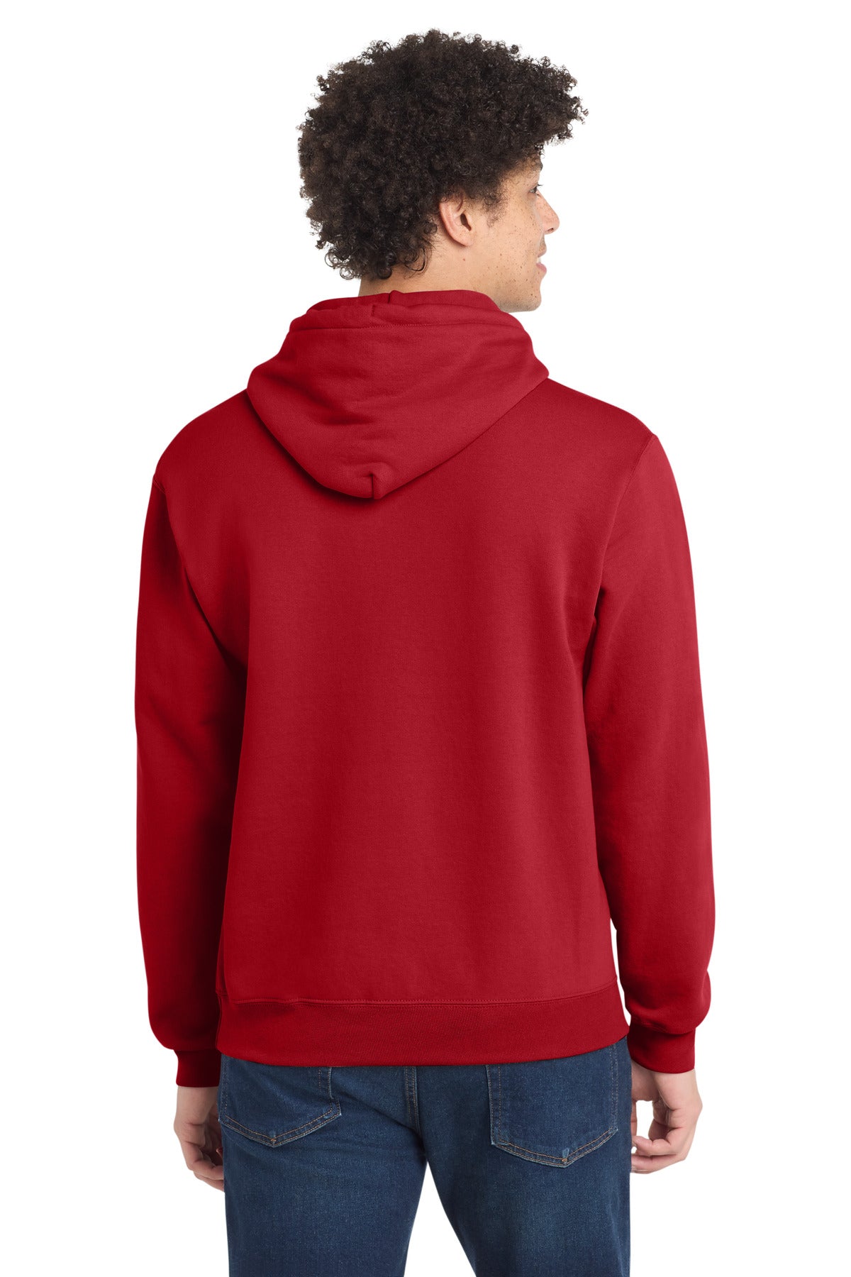 Port & Company Core Fleece Pullover Hooded Sweatshirt - Red - back