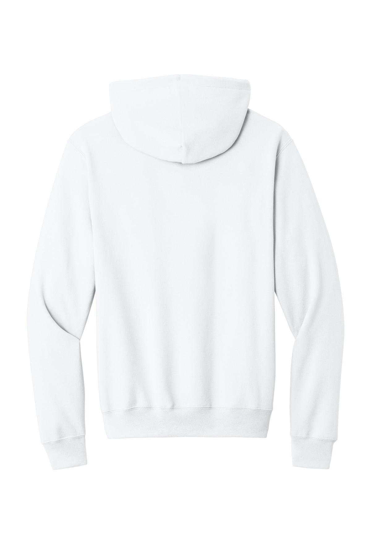 Port & Company Core Fleece Pullover Hooded Sweatshirt - White - flat back