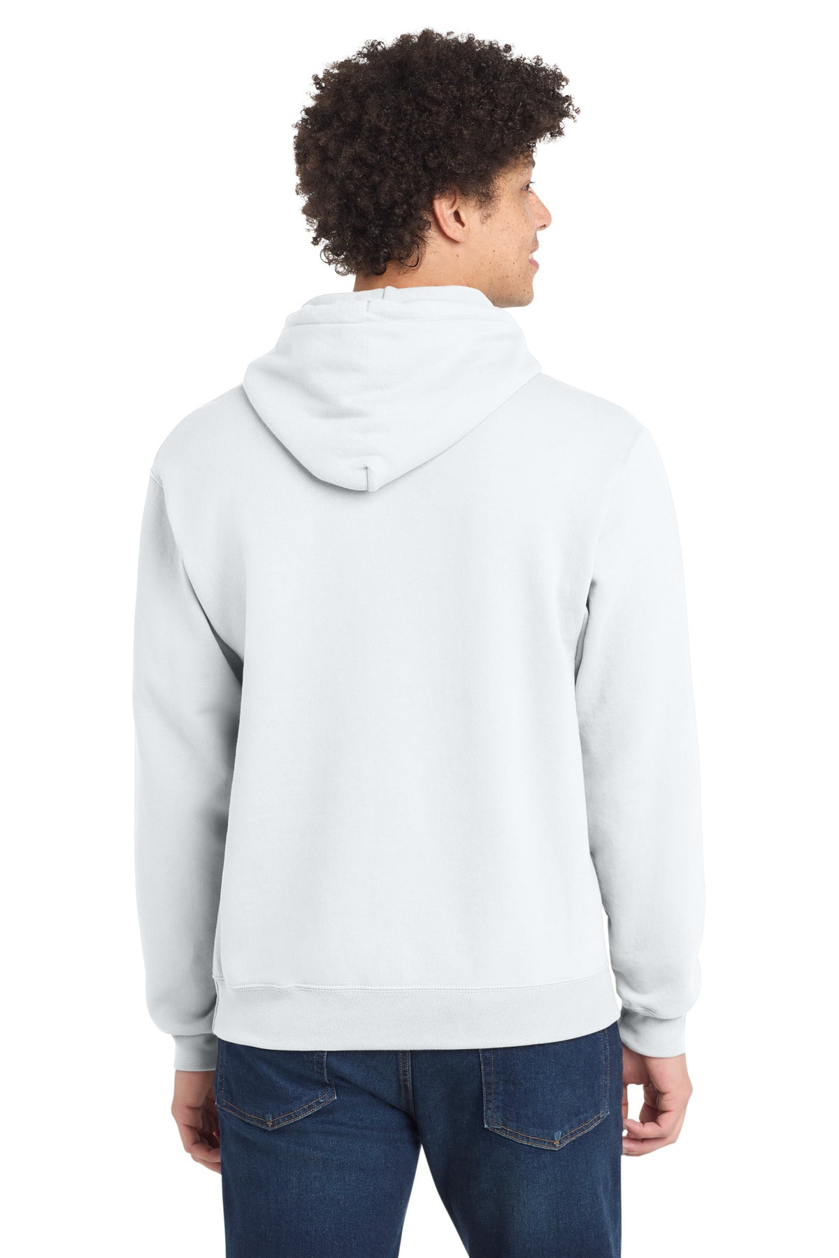 Port & Company Core Fleece Pullover Hooded Sweatshirt - White - back