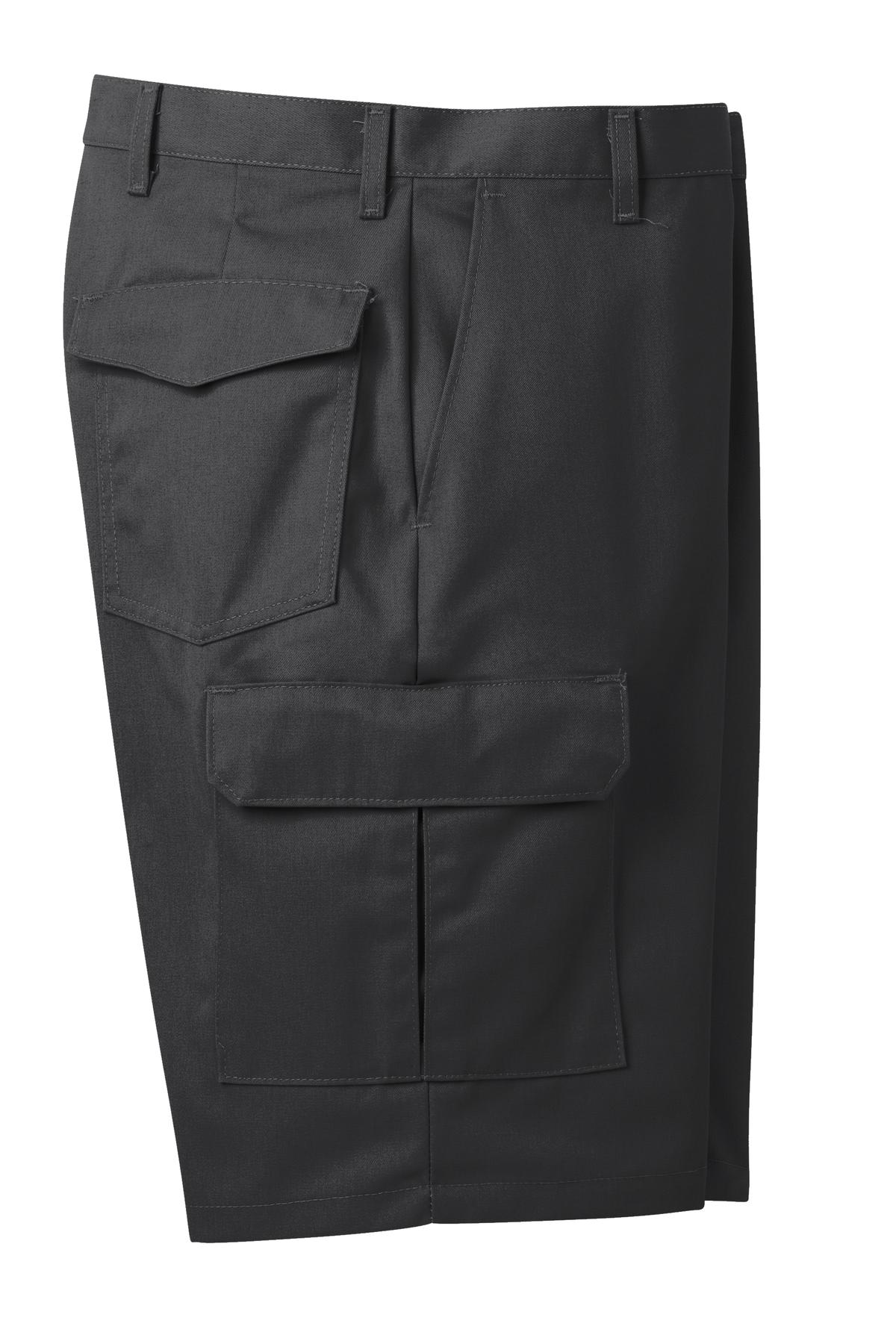 Red Kap Industrial Cargo Short - Black - flat front
