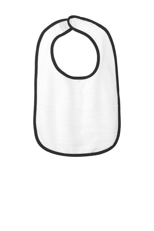 Rabbit Skins Infant Contrast Trim Terry Bib - Black - front