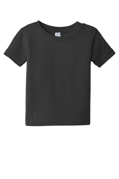 Rabbit Skins Infant Fine Jersey Tee - Black - flat front