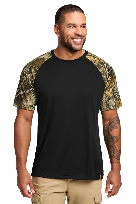 Russell Outdoors Realtree Colorblock Performance Tee - Black/ Realtree Edge - front