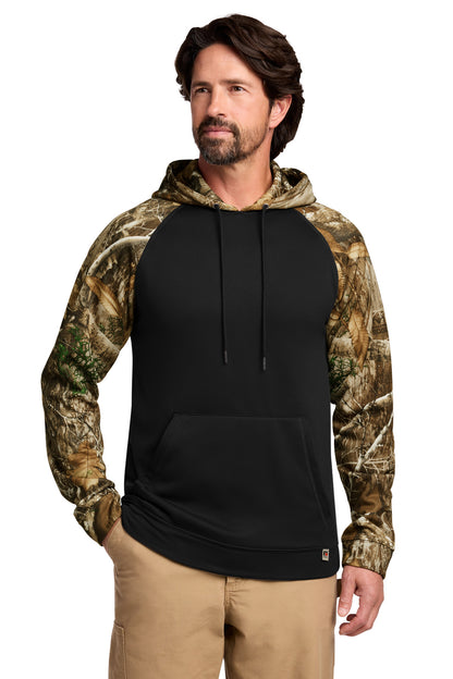 Russell Outdoors Realtree Performance Colorblock Pullover Hoodie - Black/ Realtree Edge - front
