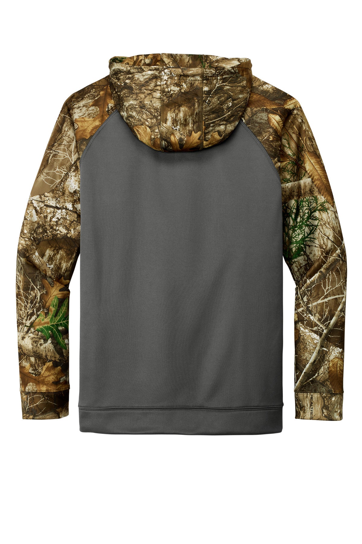 Russell Outdoors Realtree Performance Colorblock Pullover Hoodie - Magnet/ Realtree Edge - flat back