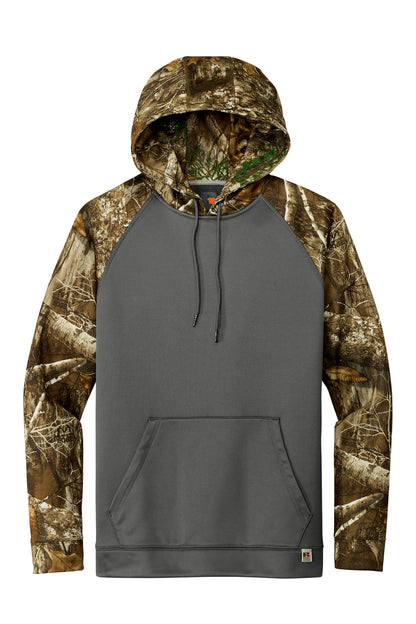 Russell Outdoors Realtree Performance Colorblock Pullover Hoodie - Magnet/ Realtree Edge - flat front
