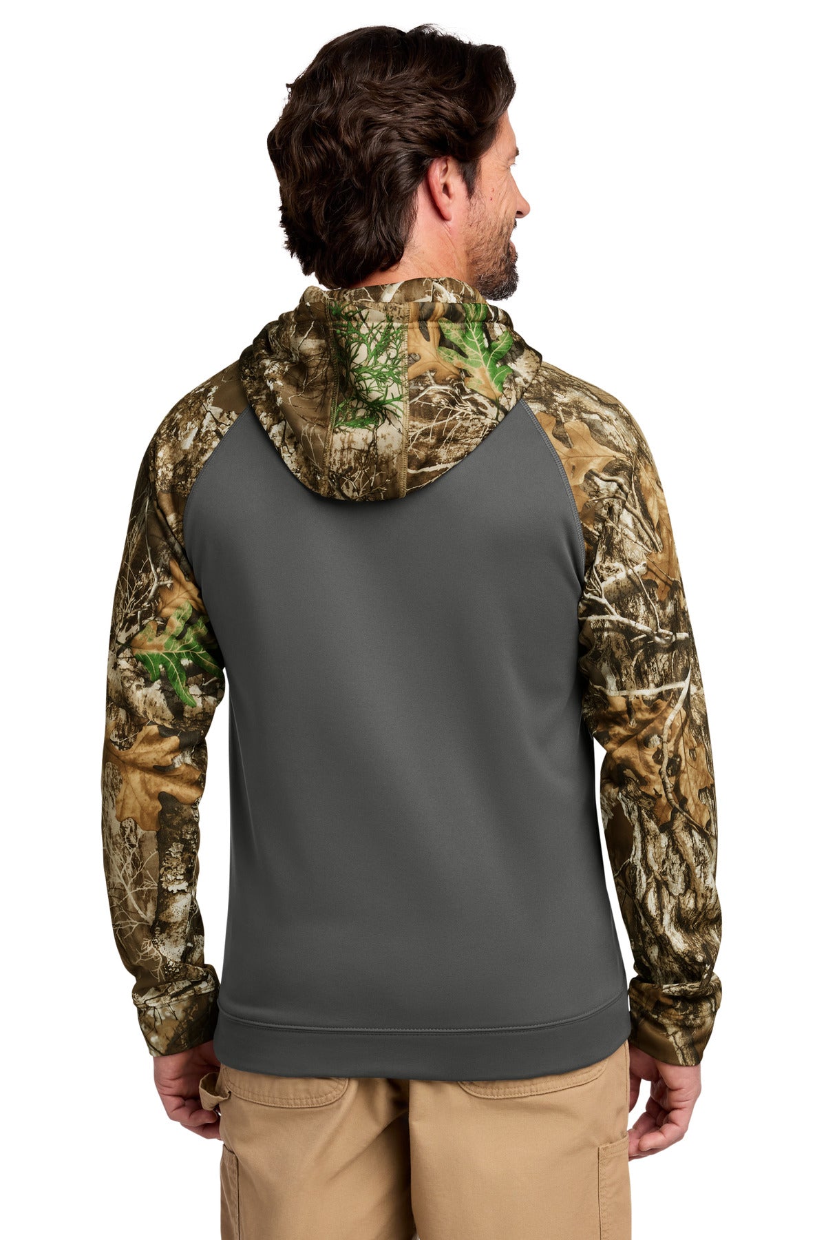Russell Outdoors Realtree Performance Colorblock Pullover Hoodie - Magnet/ Realtree Edge - back