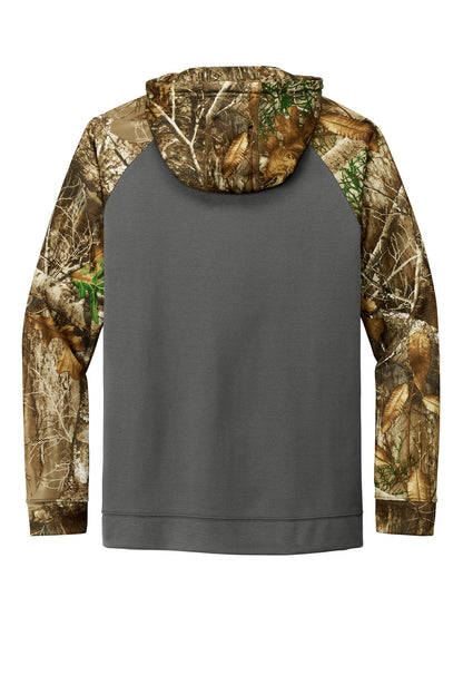 Russell Outdoors Realtree Performance Colorblock Full-Zip Hoodie - Magnet/ Realtree Edge - flat back