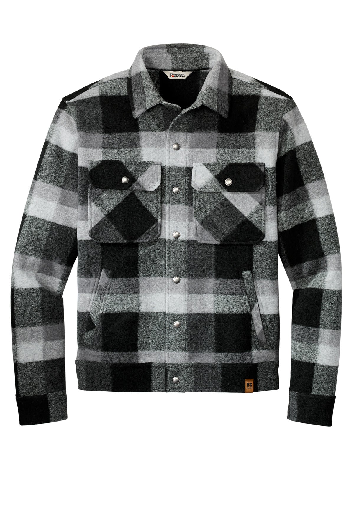 Russell Outdoors Basin Jacket - Deep Black Plaid - flat front