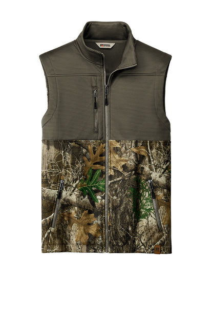 Russell Outdoors Realtree Atlas Colorblock Soft Shell Vest - Cargo Brown/ Realtree Edge - flat front