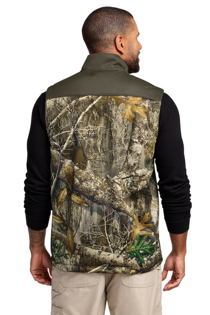 Russell Outdoors Realtree Atlas Colorblock Soft Shell Vest - Cargo Brown/ Realtree Edge - back