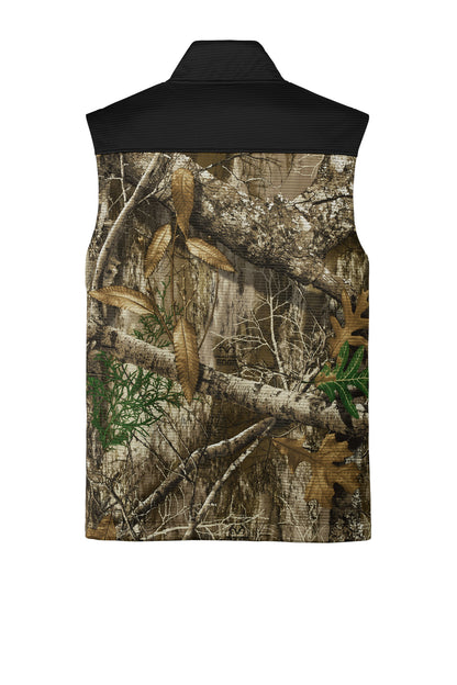 Russell Outdoors Realtree Atlas Colorblock Soft Shell Vest - Deep Black/ Realtree Edge - flat back