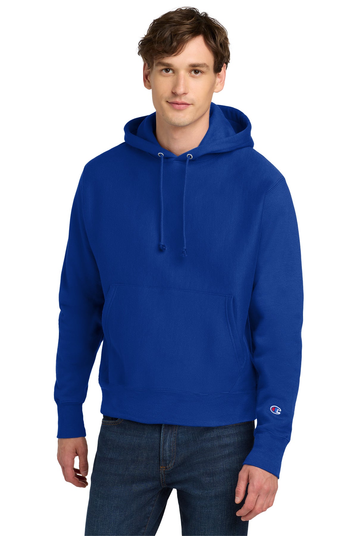 Champion Reverse Weave Hooded Sweatshirt - Athletic Royal - front