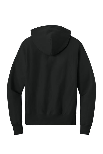 Champion Reverse Weave Hooded Sweatshirt - Black - flat back