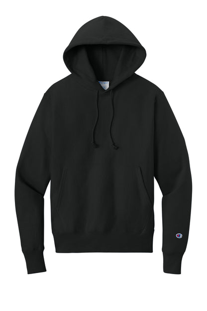 Champion Reverse Weave Hooded Sweatshirt - Black - flat front