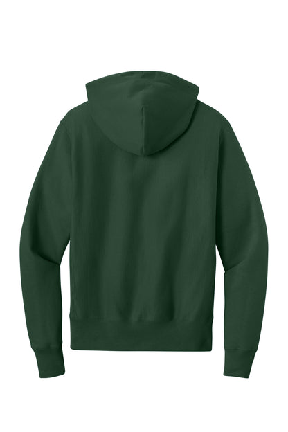 Champion Reverse Weave Hooded Sweatshirt - Dark Green - flat back