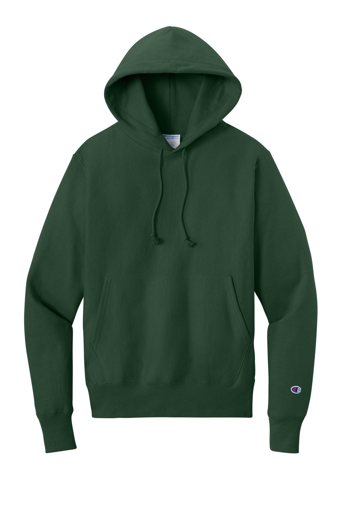 Champion Reverse Weave Hooded Sweatshirt - Dark Green - flat front