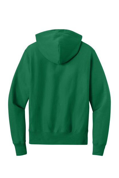 Champion Reverse Weave Hooded Sweatshirt - Kelly Green - flat back