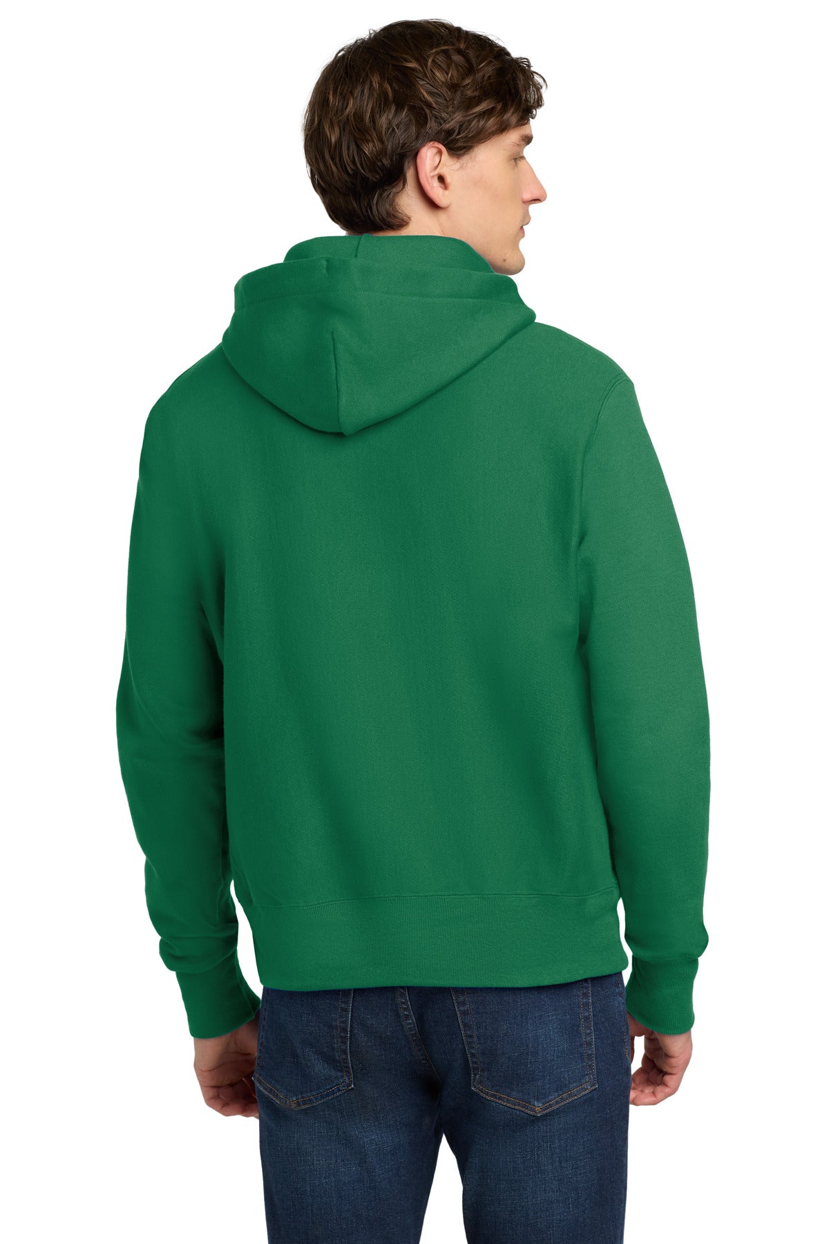 Champion Reverse Weave Hooded Sweatshirt - Kelly Green - back