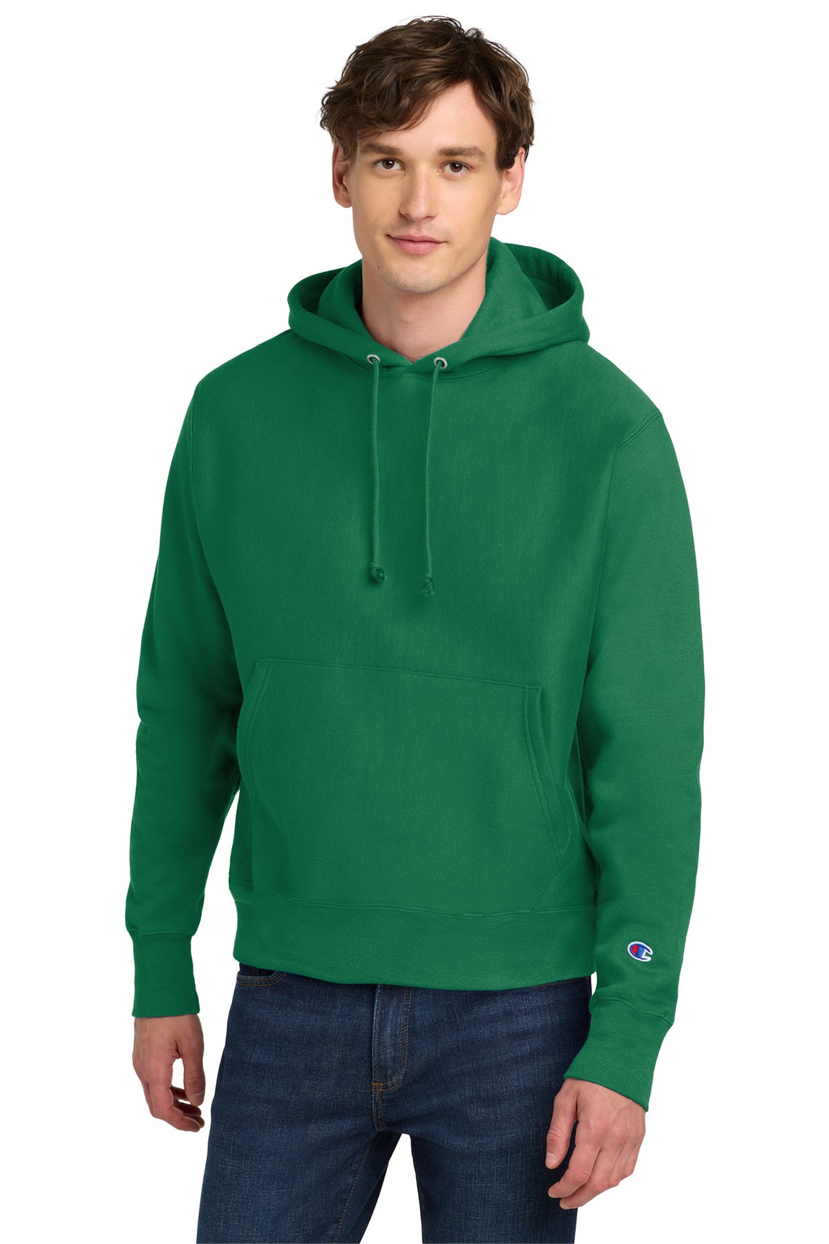 Champion Reverse Weave Hooded Sweatshirt - Kelly Green - front