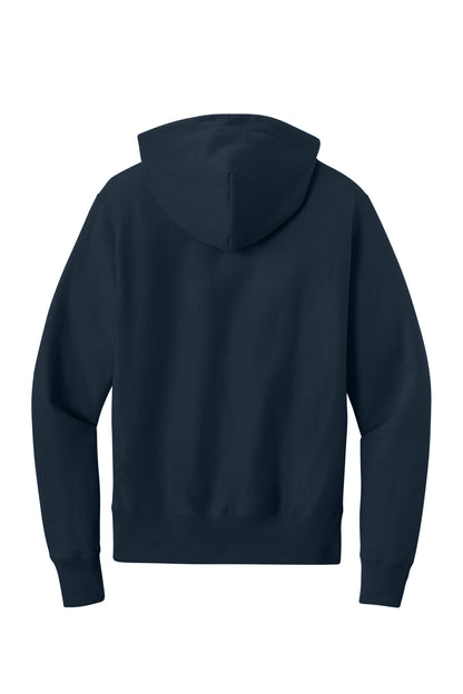 Champion Reverse Weave Hooded Sweatshirt - Navy - flat back