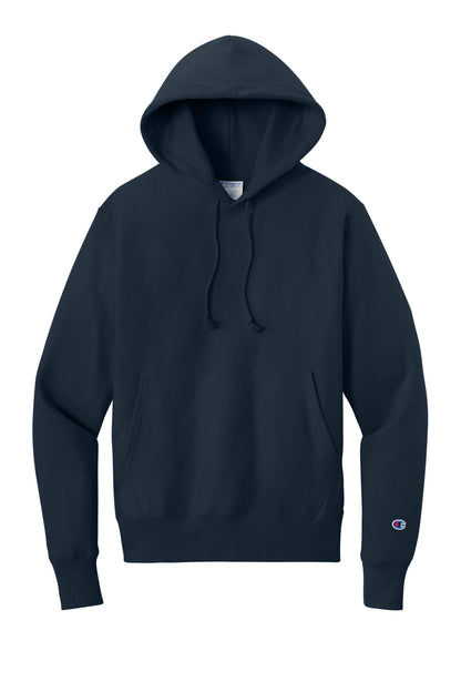 Champion Reverse Weave Hooded Sweatshirt - Navy - flat front