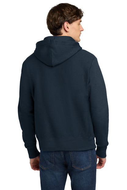 Champion Reverse Weave Hooded Sweatshirt - Navy - back
