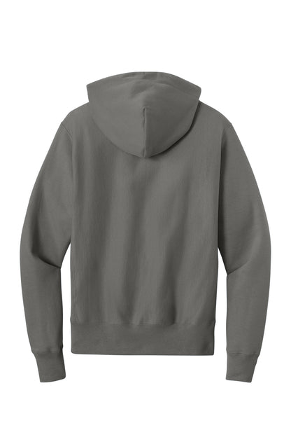 Champion Reverse Weave Hooded Sweatshirt - Stone Gray - flat back