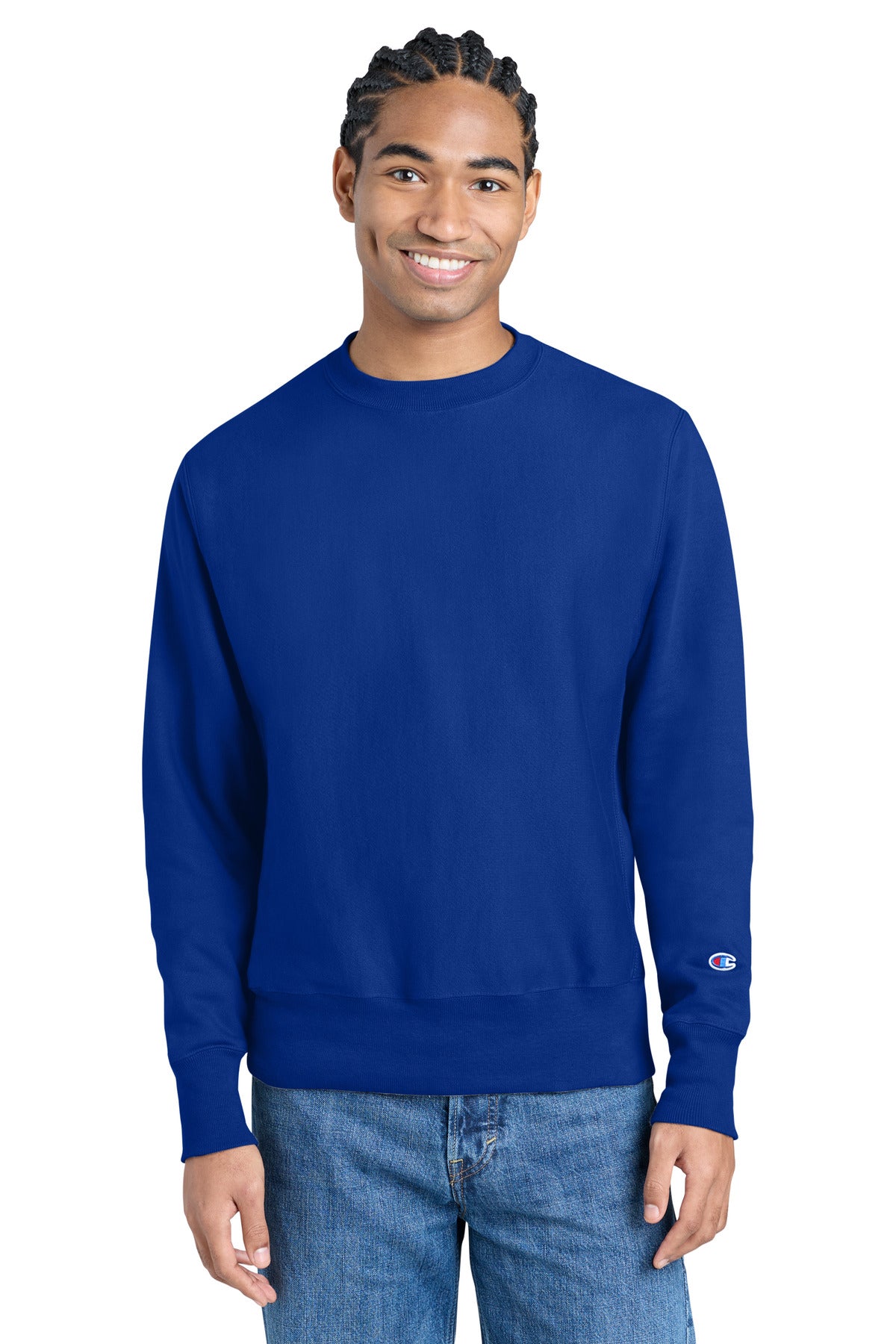 Champion Reverse Weave Crewneck Sweatshirt - Athletic Royal - front