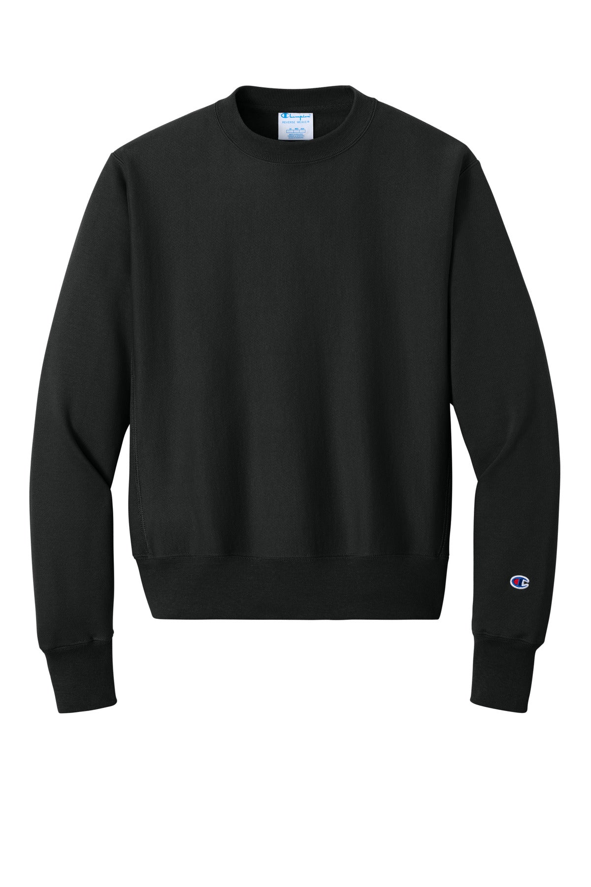 Champion Reverse Weave Crewneck Sweatshirt - Black - flat front