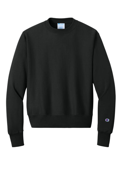 Champion Reverse Weave Crewneck Sweatshirt - Black - flat front