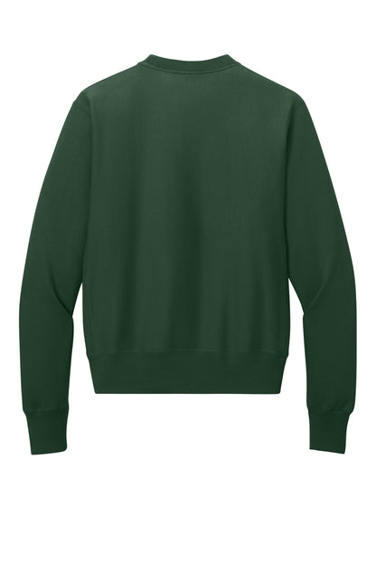 Champion Reverse Weave Crewneck Sweatshirt - Dark Green - flat back