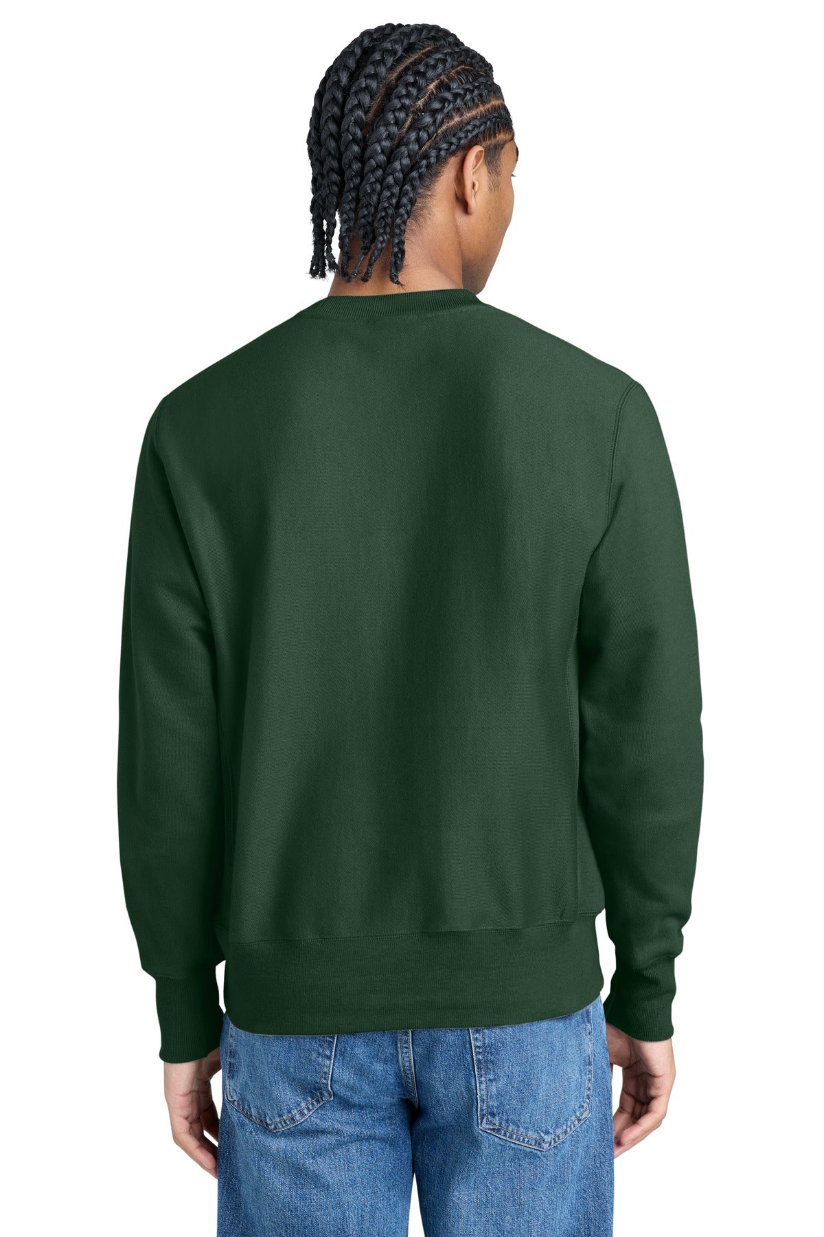 Champion Reverse Weave Crewneck Sweatshirt - Dark Green - back