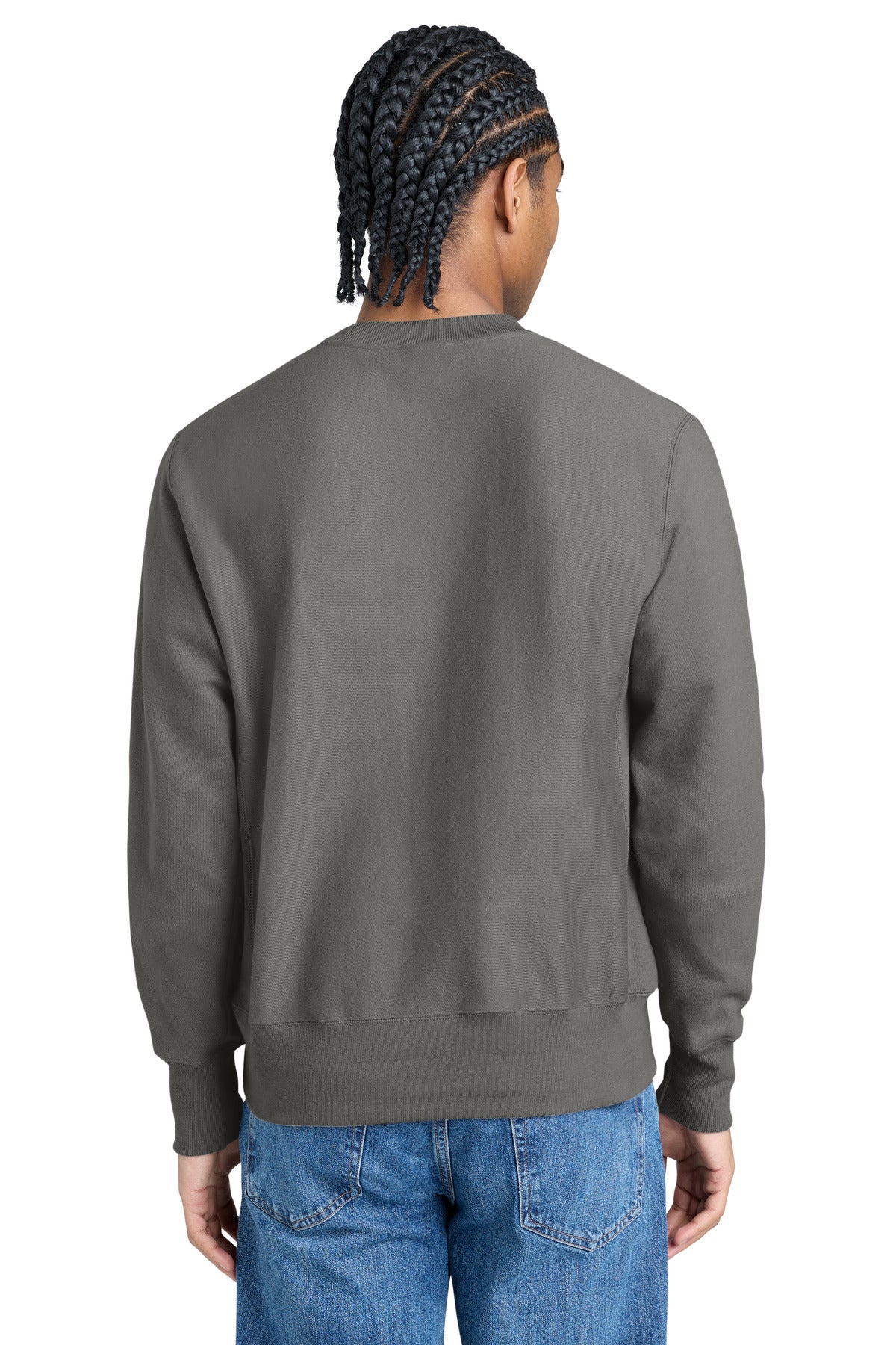 Champion Reverse Weave Crewneck Sweatshirt - Stone Gray - back