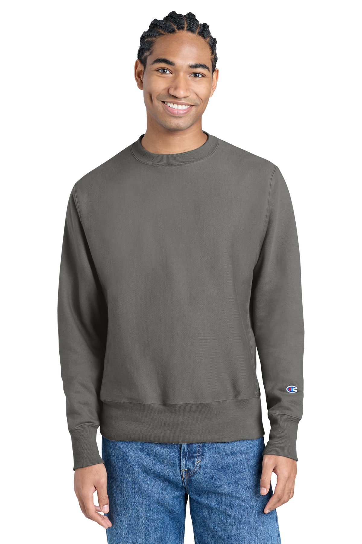 Champion Reverse Weave Crewneck Sweatshirt - Stone Gray - front