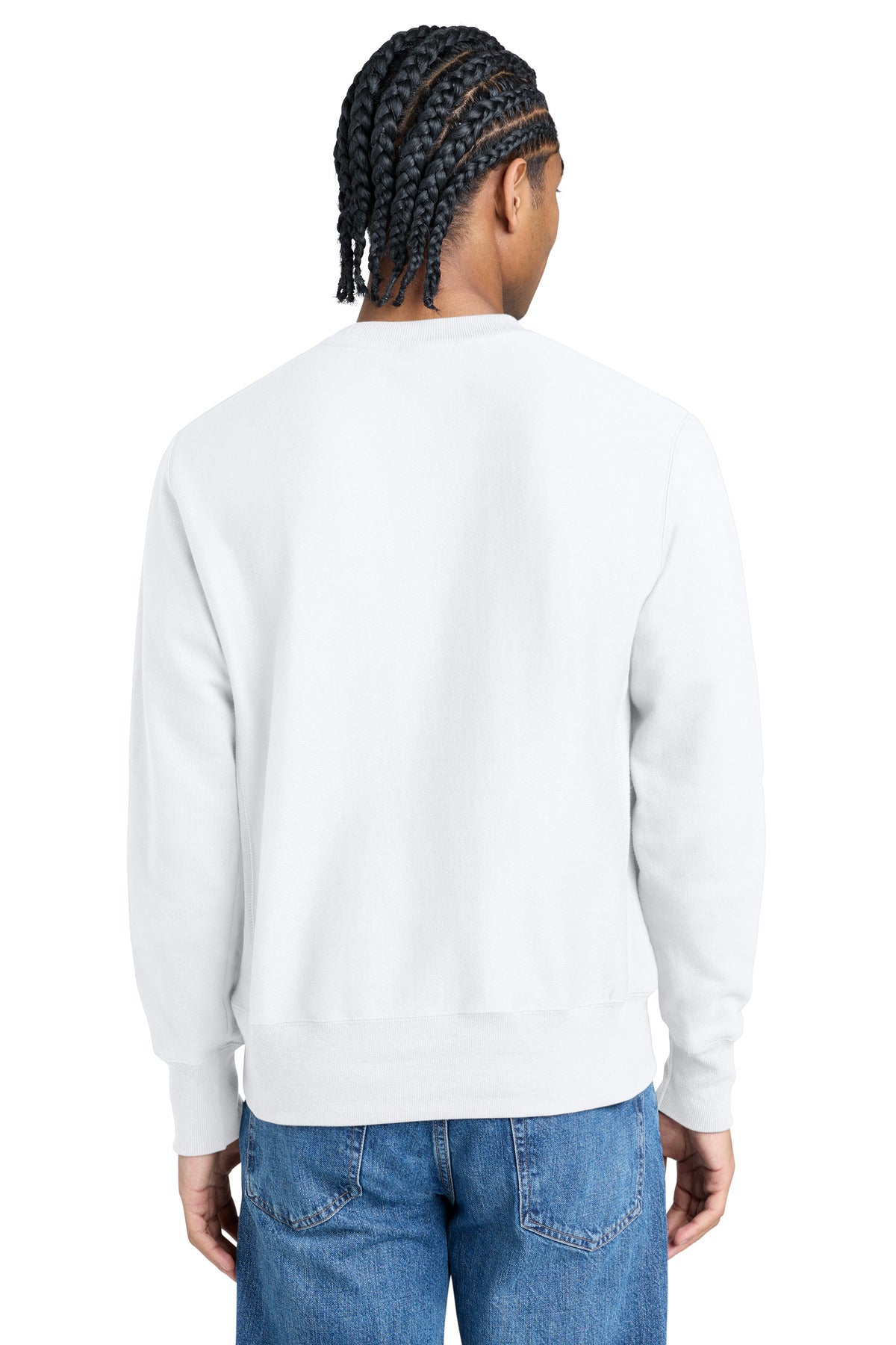 Champion Reverse Weave Crewneck Sweatshirt - White - back