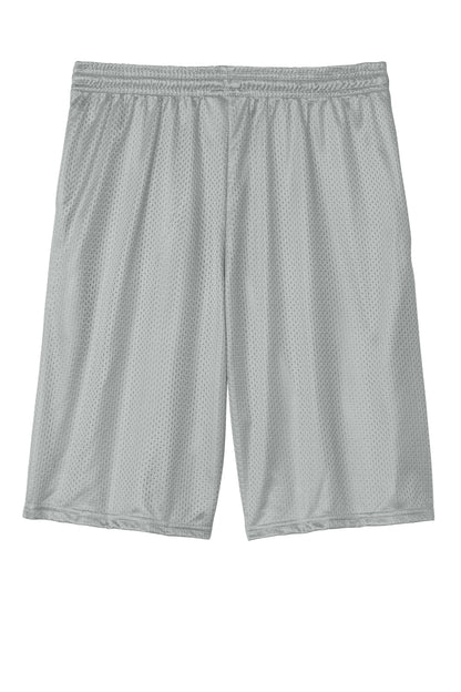 Champion Mesh Short with Pockets - Athletic Grey - flat back
