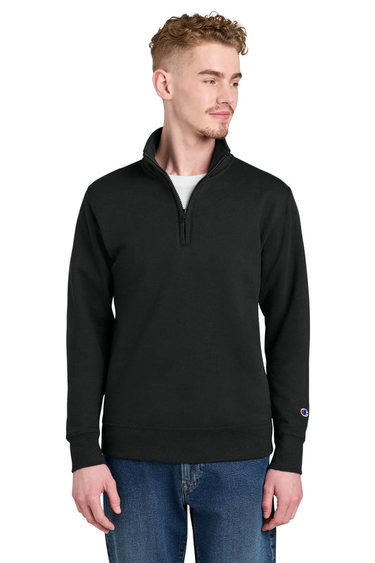 Champion Powerblend 1/4-Zip Sweatshirt - Black - front