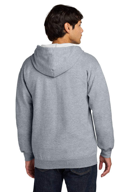 Gildan Softstyle Midweight Fleece Full-Zip Hooded Sweatshirt - Ring Spun Sport Grey - back