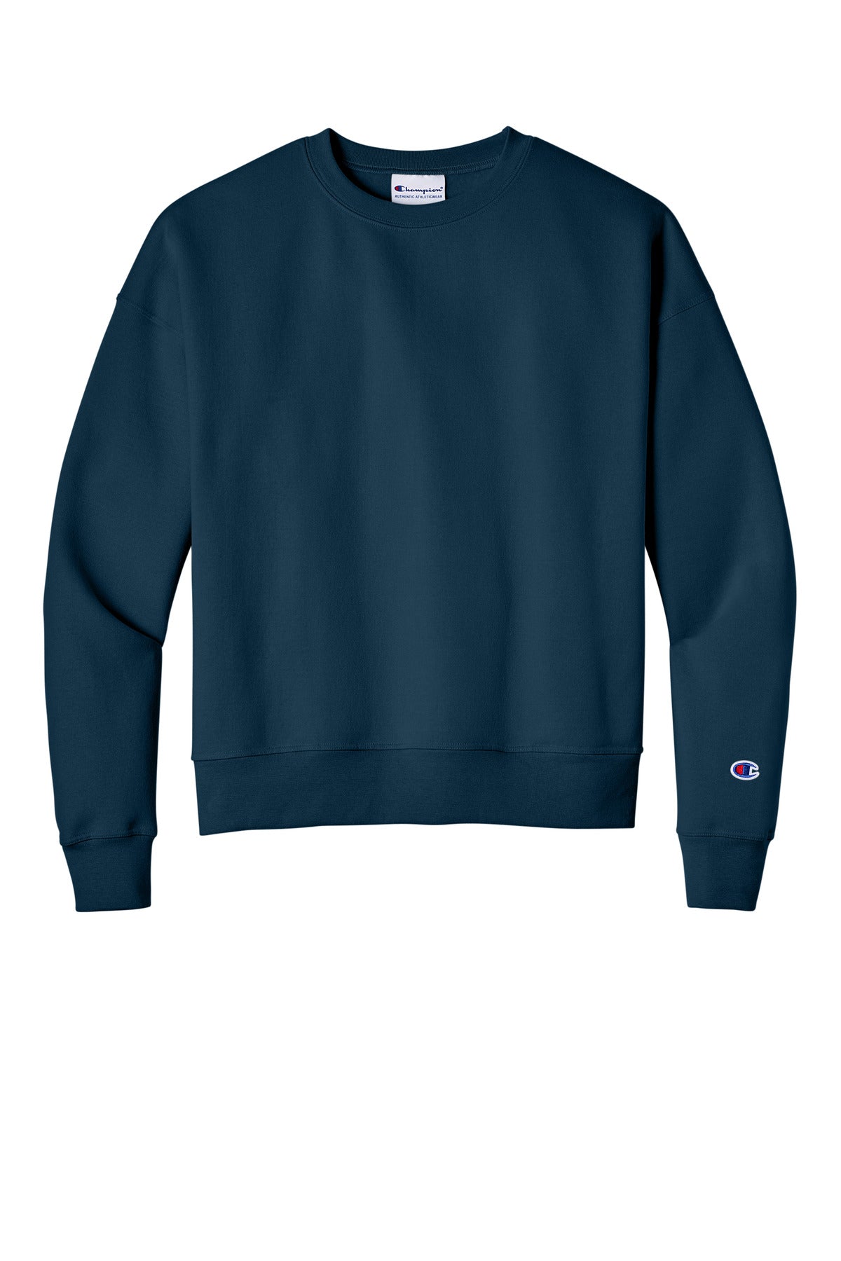 Champion Women's Powerblend Crewneck Sweatshirt - Late Night Blue - flat front