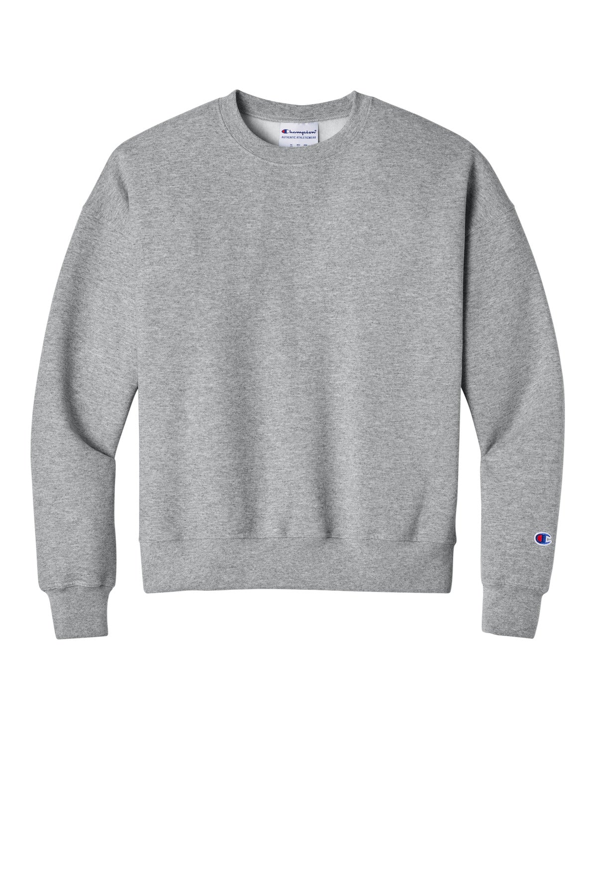 Champion Women's Powerblend Crewneck Sweatshirt - Light Steel - flat front